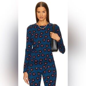 Revolve Diane Von Furstenberg Logan Top in‎ Fortune Vine Black Floral Stylish